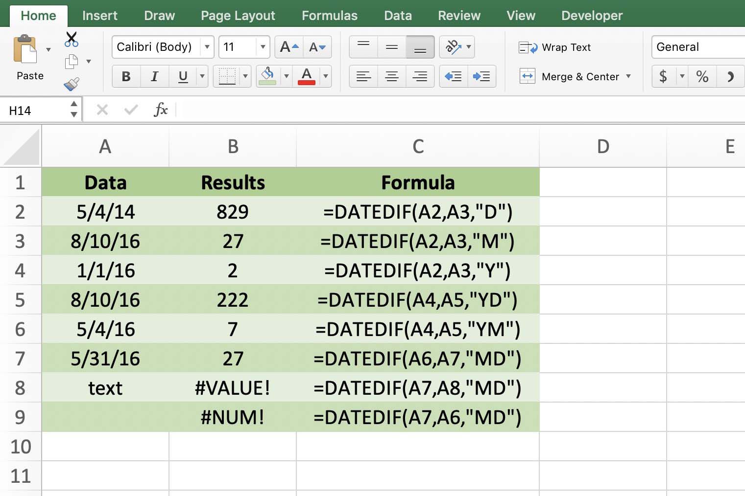 Use Excel S Datedif To Count Days Months Or Years