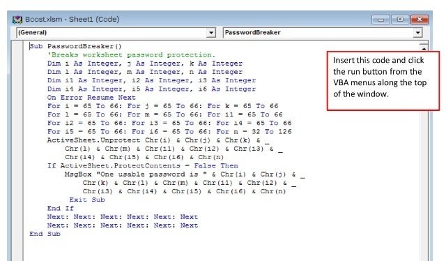 Vba Code To Unlock A Locked Excel Sheet 4 Steps Instructables