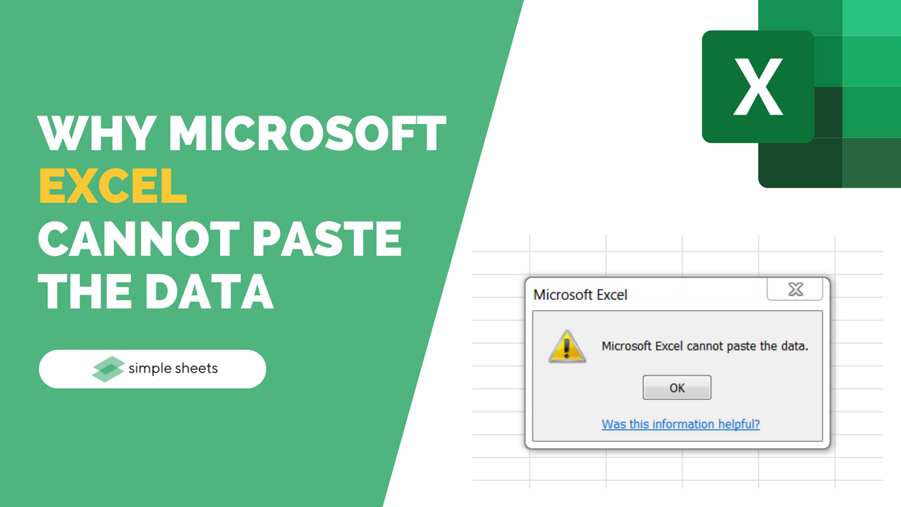 Why Microsoft Excel Cannot Paste The Data