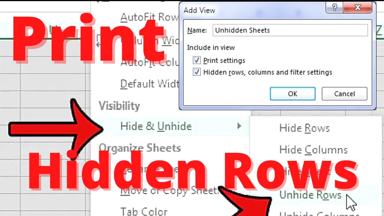 Will Excel Print Hidden Rows Solved Youtube