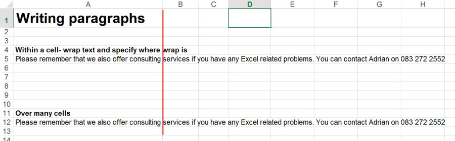 Write Paragraphs In Excel Auditexcel Co Za