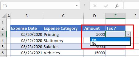 Yes Or No Excel Cell